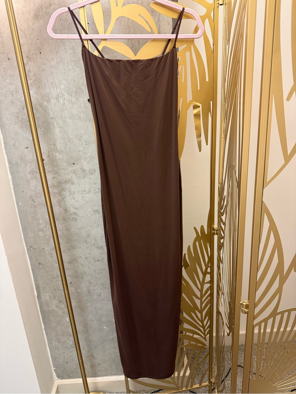 SKIMS Brown Scoop Neck Slip